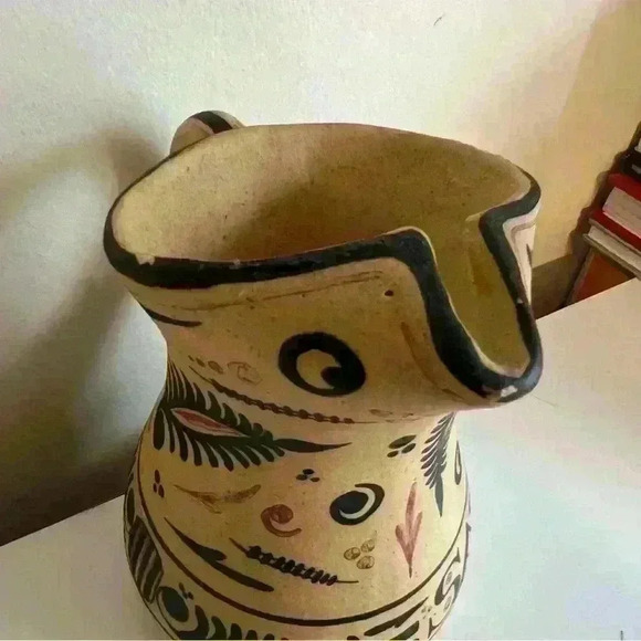 Vintage Sangria Clay Painted Jug Pitcher - Picture 3 of 6